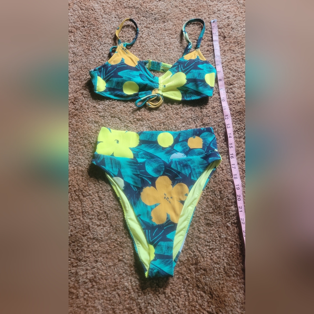 Aerie Swim Bikini - Blue and Yellow Floral